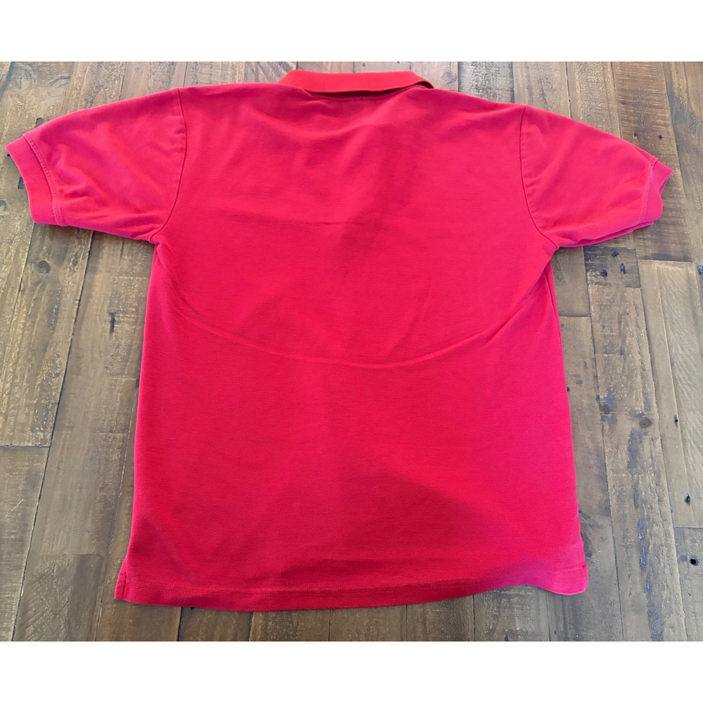 Vintage Lacoste Mens Red Pique Polo Shirt Logo Placket Size L Short Sleeve - Picture 5 of 8